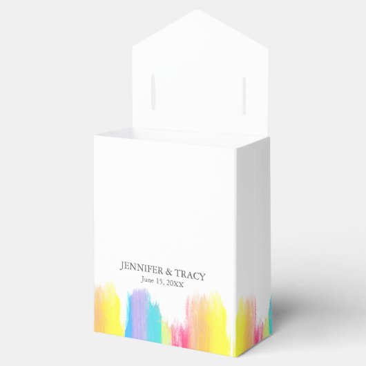 Schöne Bright Rainbow Wedding Personalisiert Geschenkschachtel (Geöffnet)