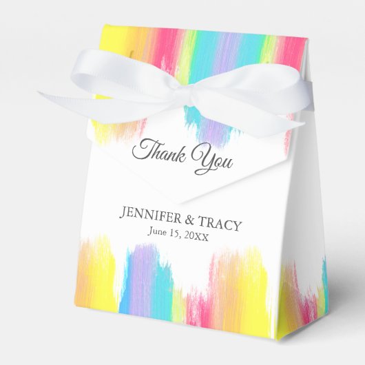Schöne Bright Rainbow Wedding Personalisiert Geschenkschachtel (Vorderseite)