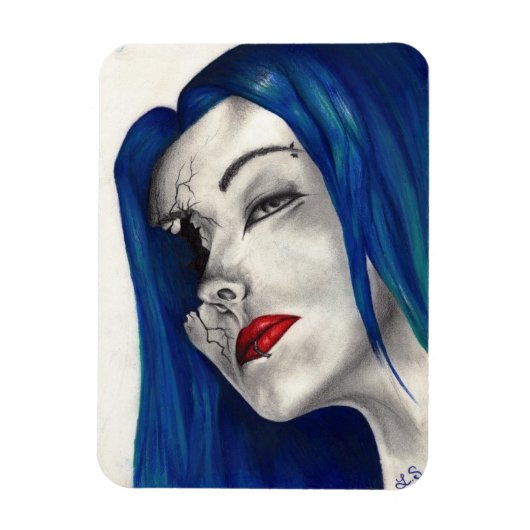 Schöne Broken Goth Fantasy Original Kunst Magnet (Vertikal)