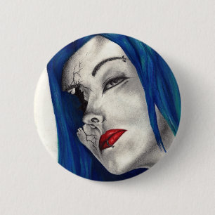 Schöne Broken Goth Girl Fantasy Kunst, Dichtung un Button