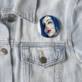 Schöne Broken Goth Girl Fantasy Kunst, Dichtung un Button (Beispiel)