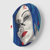 Schöne Broken Goth Girl Horror Fantasy Kunst, Dich Große Wanduhr (Winkel)
