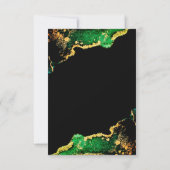 Schöne Bronze Green Gold Wedding RSVP Card Karte (Rückseite)