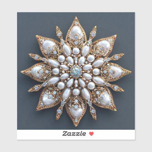 Schöne Brooch Aufkleber (Blatt)