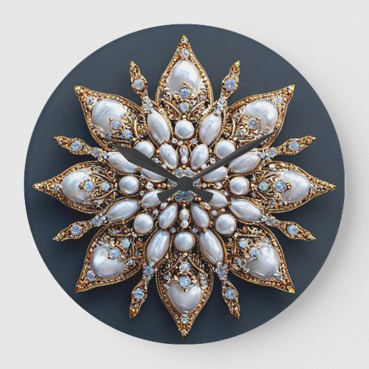Schöne Brooch Große Wanduhr (Vorderseite)