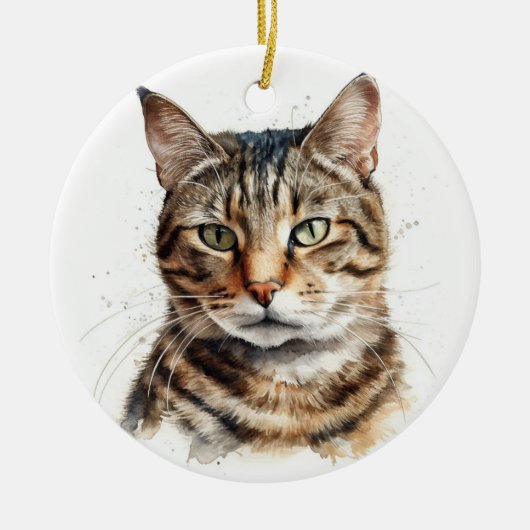 SCHÖNE, BROWBBY-KURZE HAARKATZE KERAMIK ORNAMENT (Vorne)
