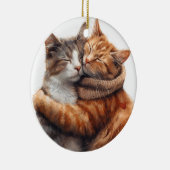 SCHÖNE BROWN & ORANGE TABBBY KATZEN SCHÖN KERAMIK ORNAMENT (Rechts)