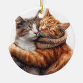 SCHÖNE BROWN & ORANGE TABBBY KATZEN SCHÖN KERAMIK ORNAMENT (Vorne)