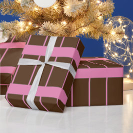 Schöne BROWN PINK LINIE Geschenkpapier