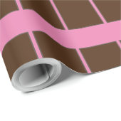 Schöne BROWN PINK LINIE Geschenkpapier (Rolleneckpunkt)