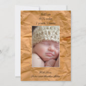 Schöne Brown Rustic Newborn Boy Ankündigung (Rückseite)