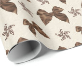 Schöne Brown-Satin-Bögen Geschenkpapier (Rolleneckpunkt)