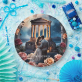 Schöne Brücken und Bräuche Stehend am Meer Pappteller (Party)