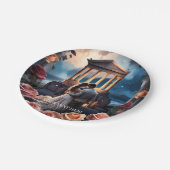 Schöne Brücken und Bräuche Stehend am Meer Pappteller (Schrägansicht)