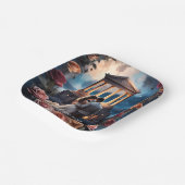 Schöne Brücken und Bräuche Stehend am Meer Pappteller (Gewinkelt)