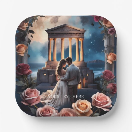 Schöne Brücken und Bräuche Stehend am Meer Pappteller (Vorderseite)