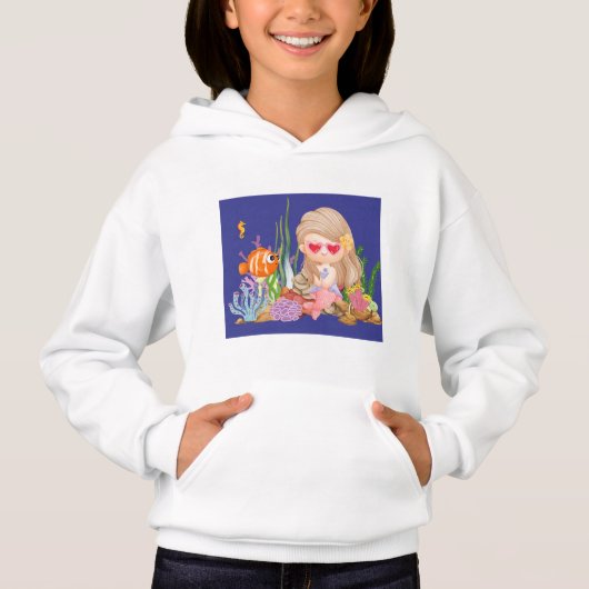 Schöne BRUNET HAIR Meerjungfrau Hoodie (Vorderseite)