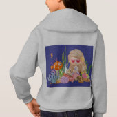 Schöne BRUNET HAIR Meerjungfrau Hoodie (Rückseite)