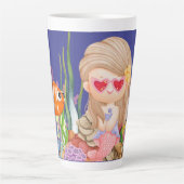 Schöne BRUNET HAIR Meerjungfrau Milchtasse (Vorderseite)