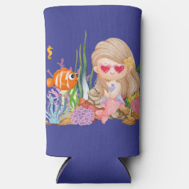 Schöne BRUNET HAIR Meerjungfrau Selters Dosenkühler