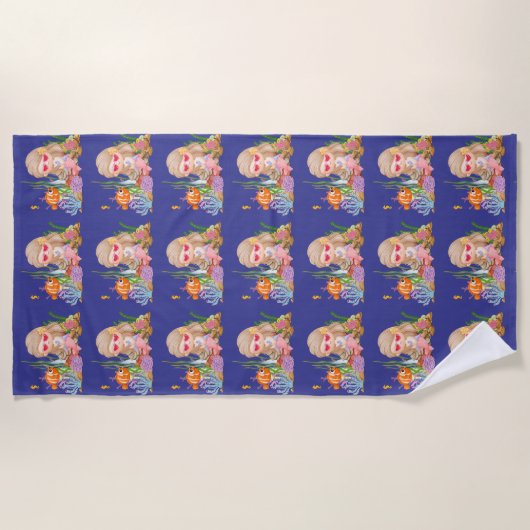 Schöne BRUNET HAIR Meerjungfrau Strandtuch (Vorderseite)