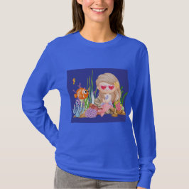 Schöne BRUNET HAIR Meerjungfrau T-Shirt
