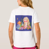 Schöne BRUNET HAIR Meerjungfrau T-Shirt (Rückseite)