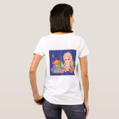 Schöne BRUNET HAIR Meerjungfrau T-Shirt (Schwarz voll)