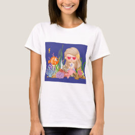 Schöne BRUNET HAIR Meerjungfrau T-Shirt