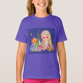 Schöne BRUNET HAIR Meerjungfrau T-Shirt