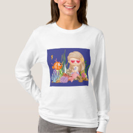 Schöne BRUNET HAIR Meerjungfrau T-Shirt
