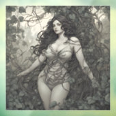 Schöne Brünette Frau im Zeichn Fensteraufkleber (Blatt 3)