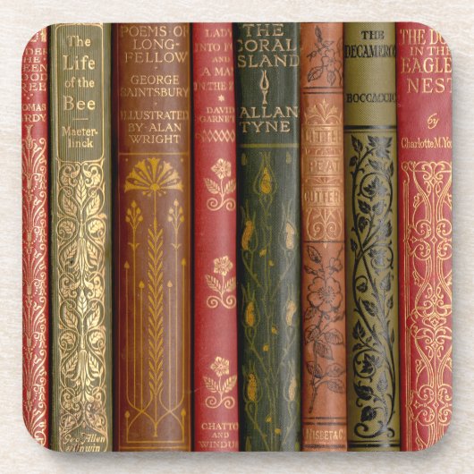Schöne Buchrücken Getränkeuntersetzer (Vorderseite)