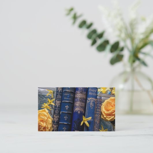 Schöne Buchstäbchen (blau) Calling Card Visitenkarte (Stehend Vorderseite)