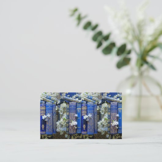 Schöne Buchstäbchen (blau) Calling Card Visitenkarte (Stehend Vorderseite)