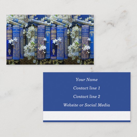 Schöne Buchstäbchen (blau) Calling Card Visitenkarte (Vorne/Hinten)