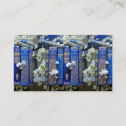 Schöne Buchstäbchen (blau) Calling Card Visitenkarte (Vorderseite)