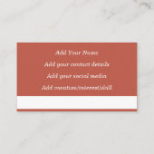 Schöne Buchstäbchen-Visitenkarte Visitenkarte (Rückseite)