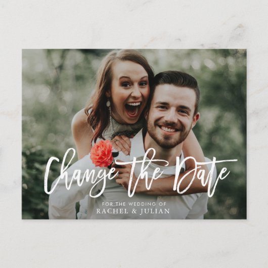 Schöne Buchstaben ändern das Foto Postkarte (Vorderseite)