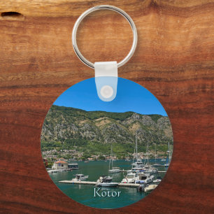 Schöne Bucht von Kotor in Montenegro Reise Schlüsselanhänger