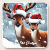 Schöne Buck and Doe Getränkeuntersetzer (Vorderseite)