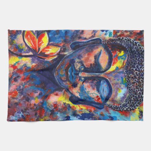 Schöne Buddha Original Abstrakte Kunstwerke Geschirrtuch (Horizontal)