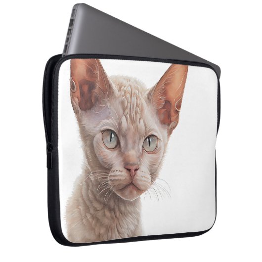 SCHÖNE BUFF-FARBE REX CAT-FELD LAPTOPSCHUTZHÜLLE (Vorne Rechts)