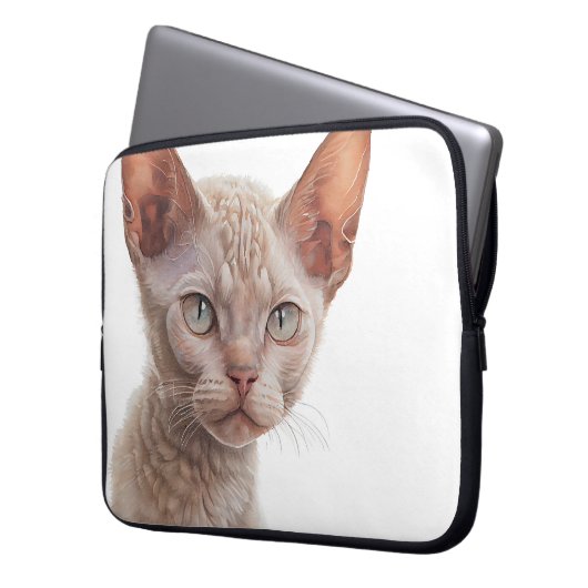 SCHÖNE BUFF-FARBE REX CAT-FELD LAPTOPSCHUTZHÜLLE (Vorderseite Links)