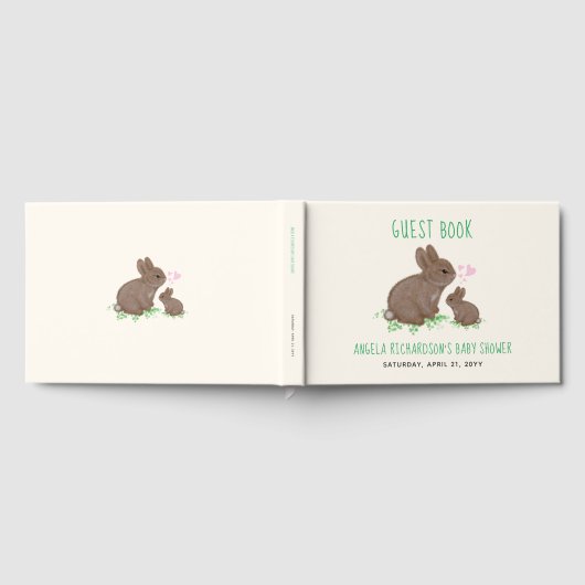 Schöne Bunnies Babydusche Gästebuch (Voll)