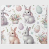 Schöne Bunnies und Ostereier Geschenkpapier (Flach)