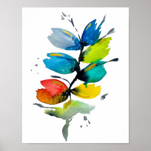 Schöne bunt blumenlose Blume Poster