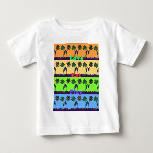 Schöne bunt Eat Liebe Spieltext Blumenstrauß Pop Baby T-shirt (Vorderseite)