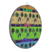 Schöne bunt Eat Liebe Spieltext Blumenstrauß Pop Dartscheibe (Vorderseite Links)