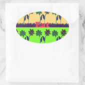 Schöne bunt Eat Liebe Spieltext Blumenstrauß Pop Ovaler Aufkleber (Tasche)